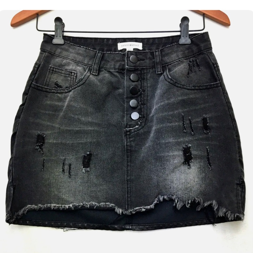 Jean/leather skirt
